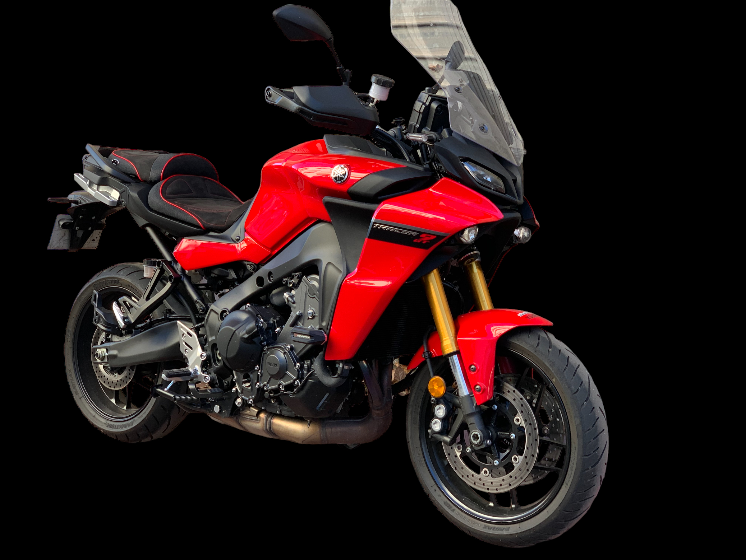 3D Resin Tank Pad Sticker For Yamaha Tracer 900 GT (2018-2020) – Carbon Look, Red/Black, High-Def Print By ResinBike